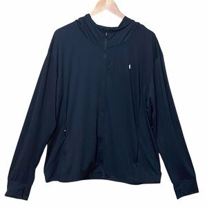 Soothfeel Black Hoodie Jacket UPF50+ UV Block Zip Pockets Lightweight Men’s XXXL